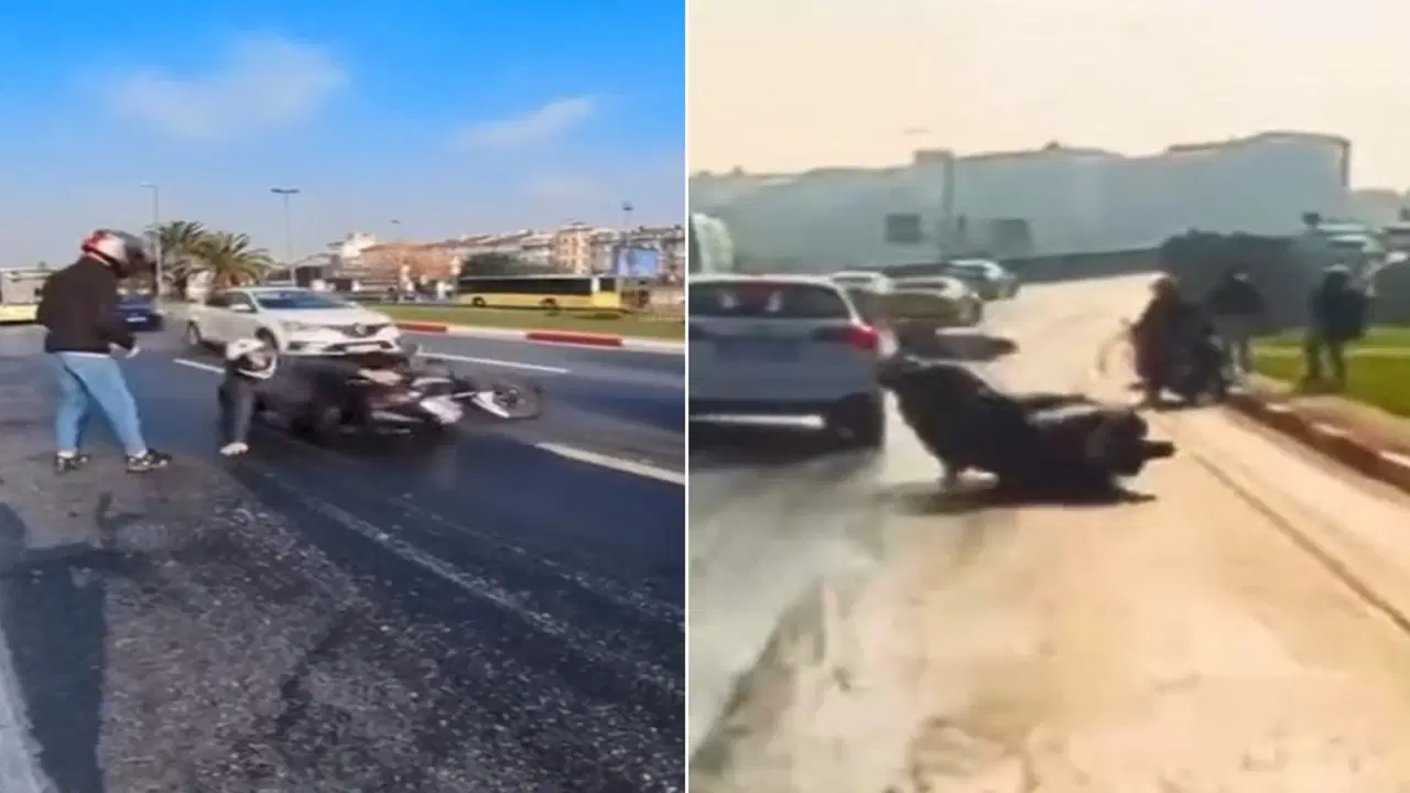 istanbulda yola yag dokuldu motosikletliler pes pese dustu 9rqQVZm3.jpg