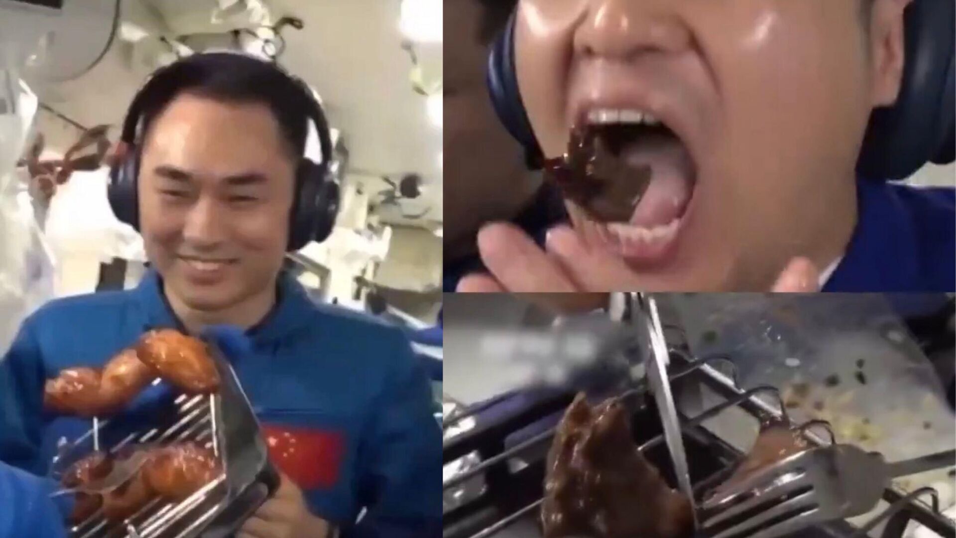 uzayda mangal yapildi taykonotlar uzayda ilk kez izgara et ve tavuk pisirdi ShD9JT9r.jpg